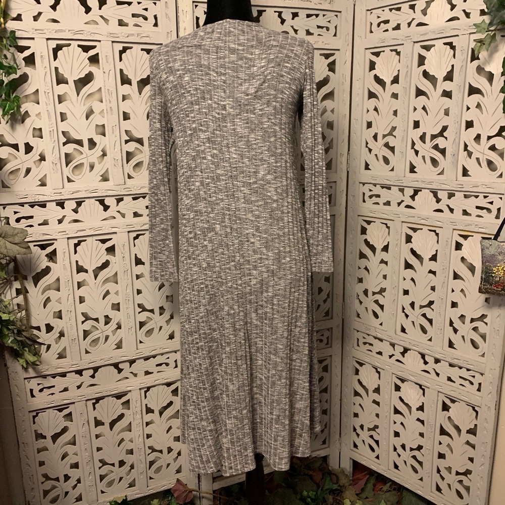 LULAROE! CUTE BLACK & GREY EXTRA LONG LIGHTWEIGHT LONG SLEEVE SWEATER CARDIGAN - Picture 5 of 9